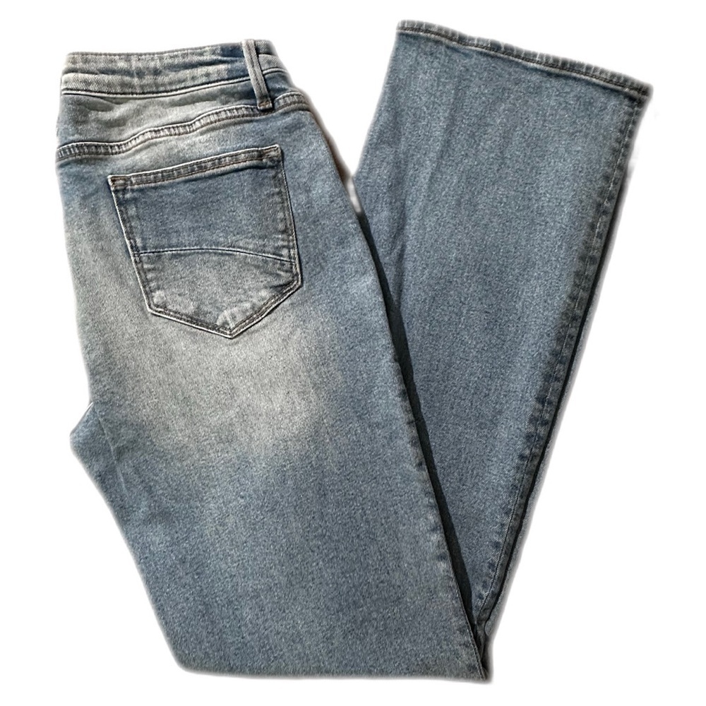 Anthropologie Womens Driftwood Kelly Light Blue Bootcut Jeans Size:32 - Picture 7 of 11
